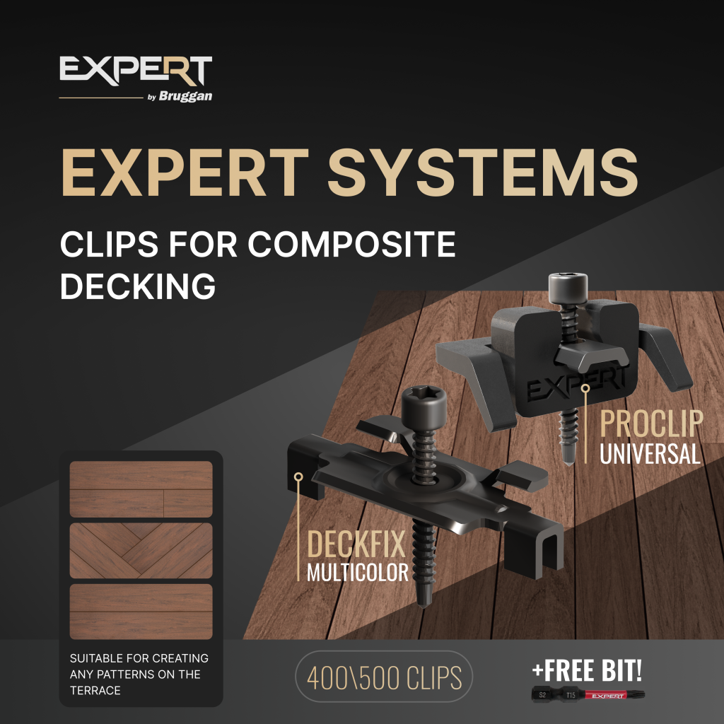 DECKFIX MULTICOLOR and PROCLIP UNIVERSAL clips. A completely new approach to terrace fastening systems