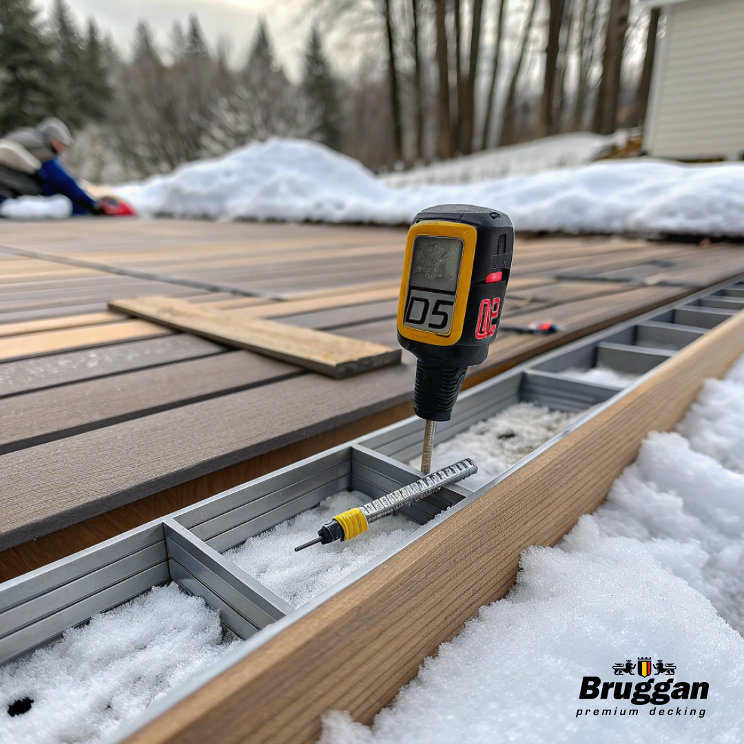 Installation of composite decking in winter. Important rules
