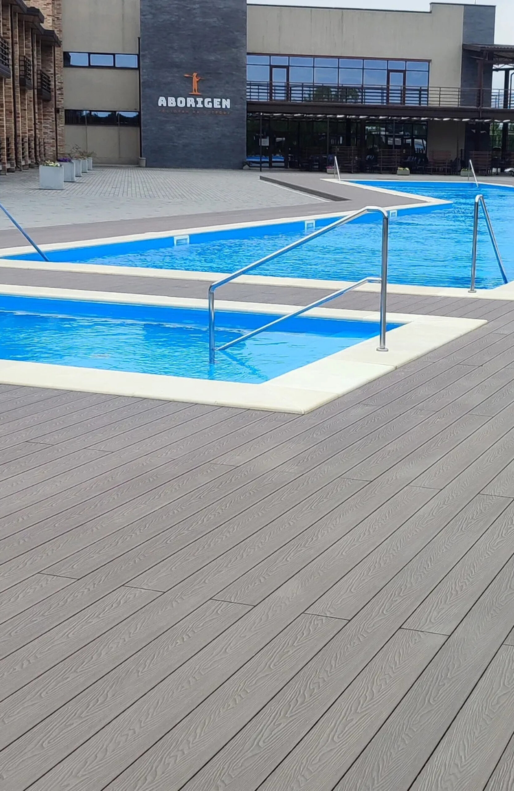 Bruggan Elegant Wine Brown poolside terrace at Ostrov River Club, Dnipropetrovsk Oblast, Ukraine