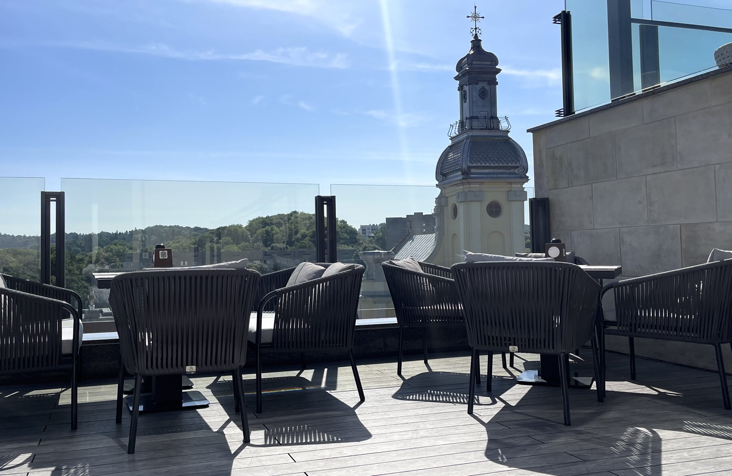 BRUGGAN MultiColor Grey composite decking at ROOF restaurant terrace in Lviv, Ukraine