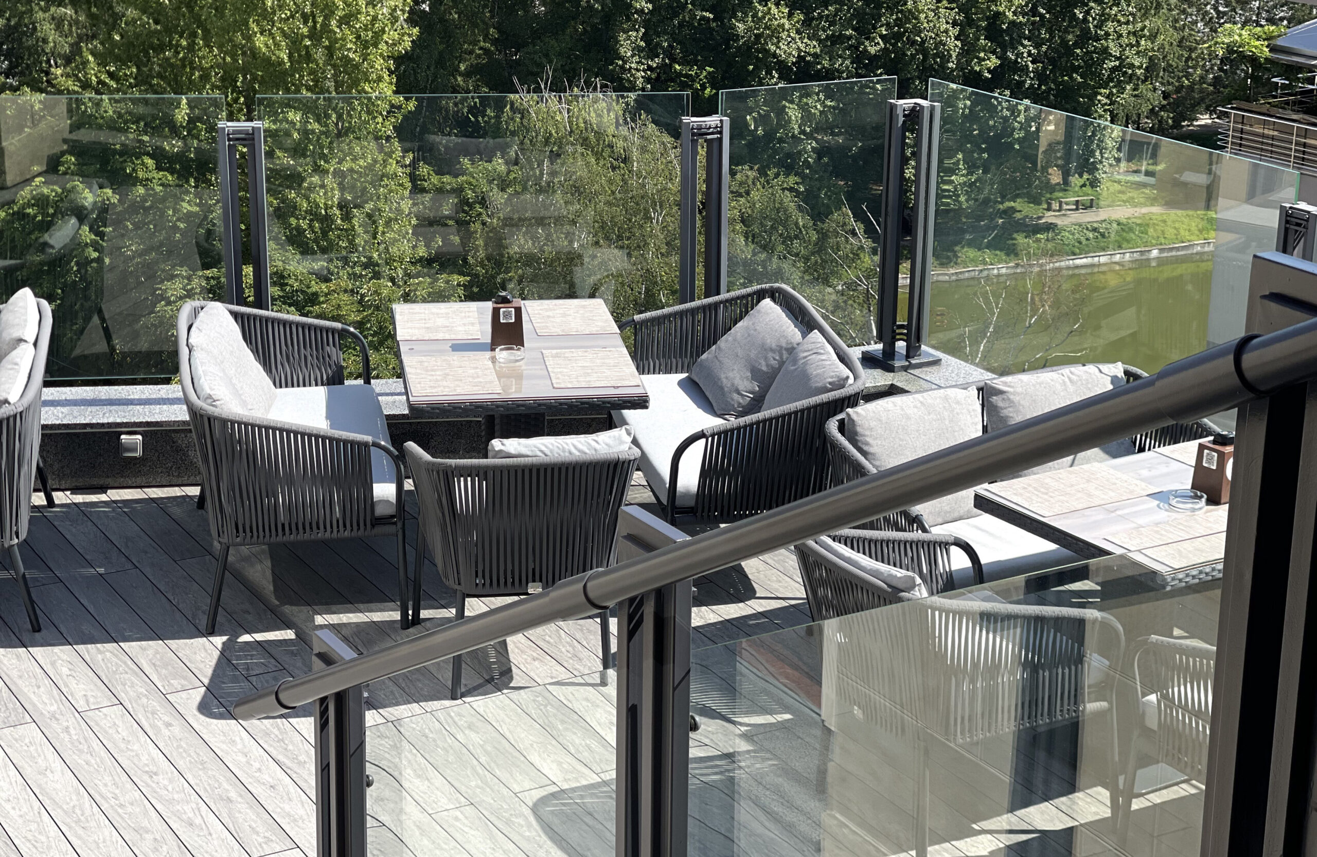 BRUGGAN MultiColor Grey composite decking at ROOF restaurant terrace in Lviv, Ukraine