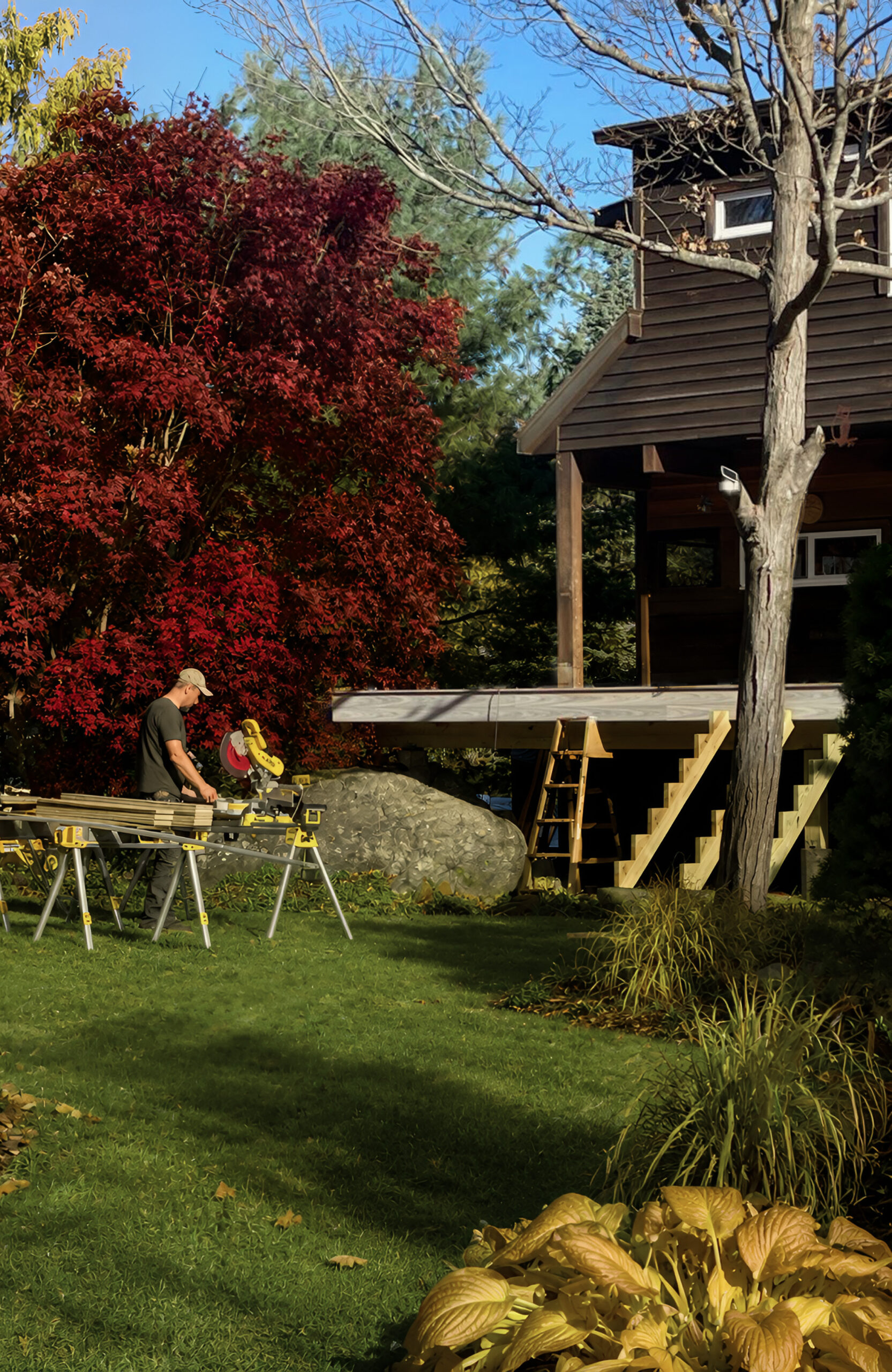 BRUGGAN MultiColor Grey composite decking terrace at a private house in New Jersey, US