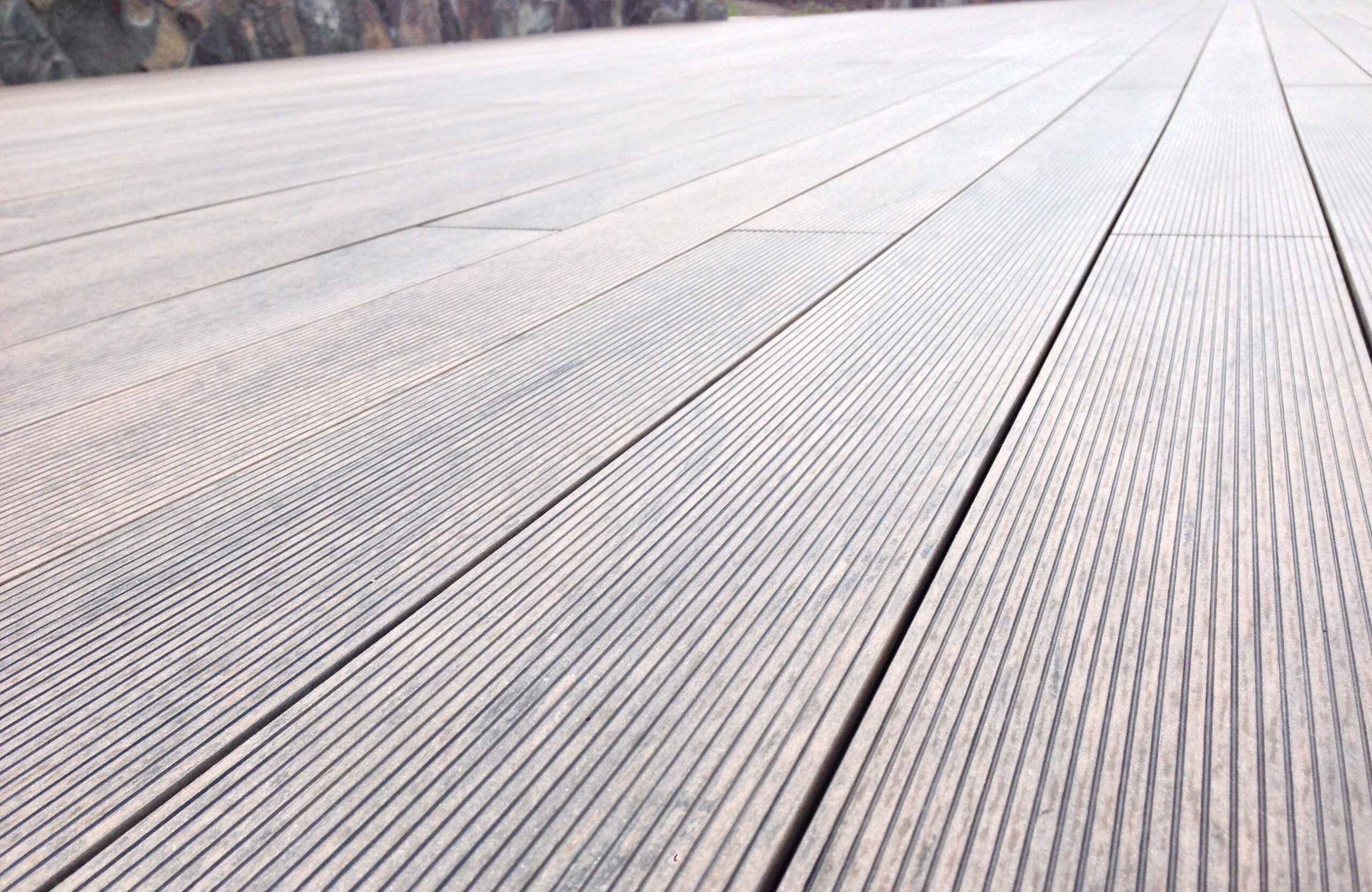 Private house terrace finished with BRUGGAN Multicolor Wenge decking and integrated stairs