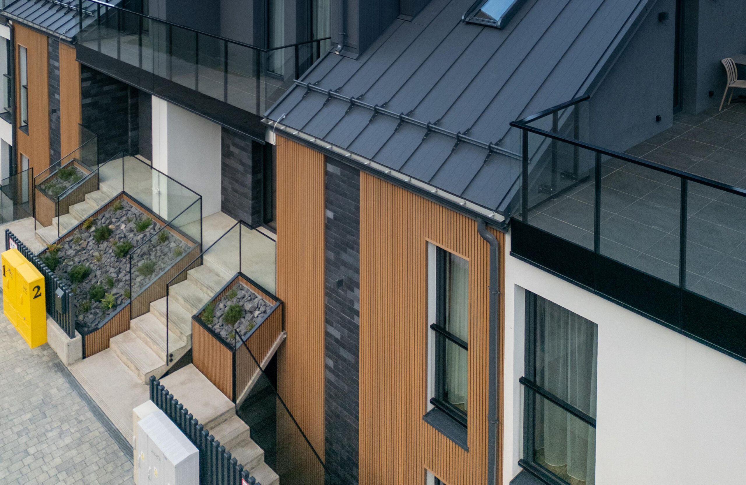 Modern house facade with LEGRO Maple vertical composite cladding